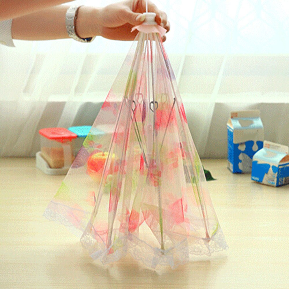 75x30cm Food Cover Umbrella Foldable Anti-fly Dustproof Mesh Food Cover Food Dish Cover Dinner Table Tent kitchen Food Supplies