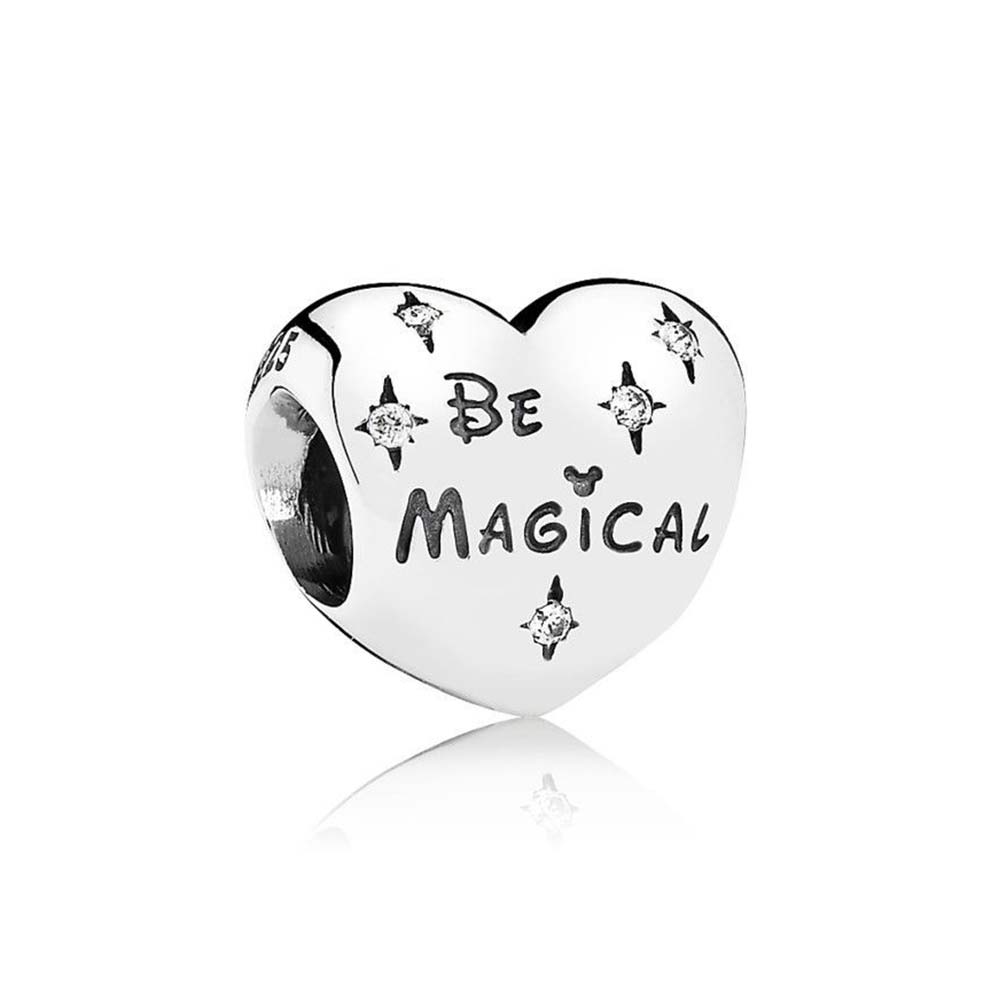 PDB ZZ 12 Pure Silver 925 Beads with 1:1 Heart-shaped Paw Print Pink Princess Ribbon Brilliant Butterfly Knot for Pan Bracelet: 791439CZ