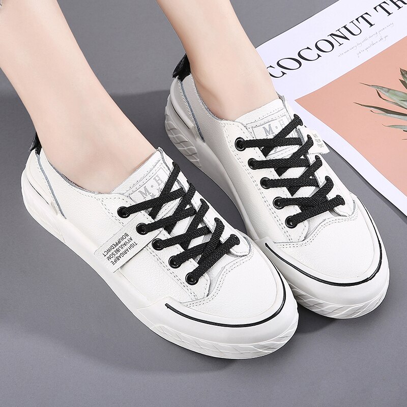 Tenis femeninos con agujeros para Mujer, Zapatos de Tenis transpirables de cuero, zapatillas deportivas para Mujer