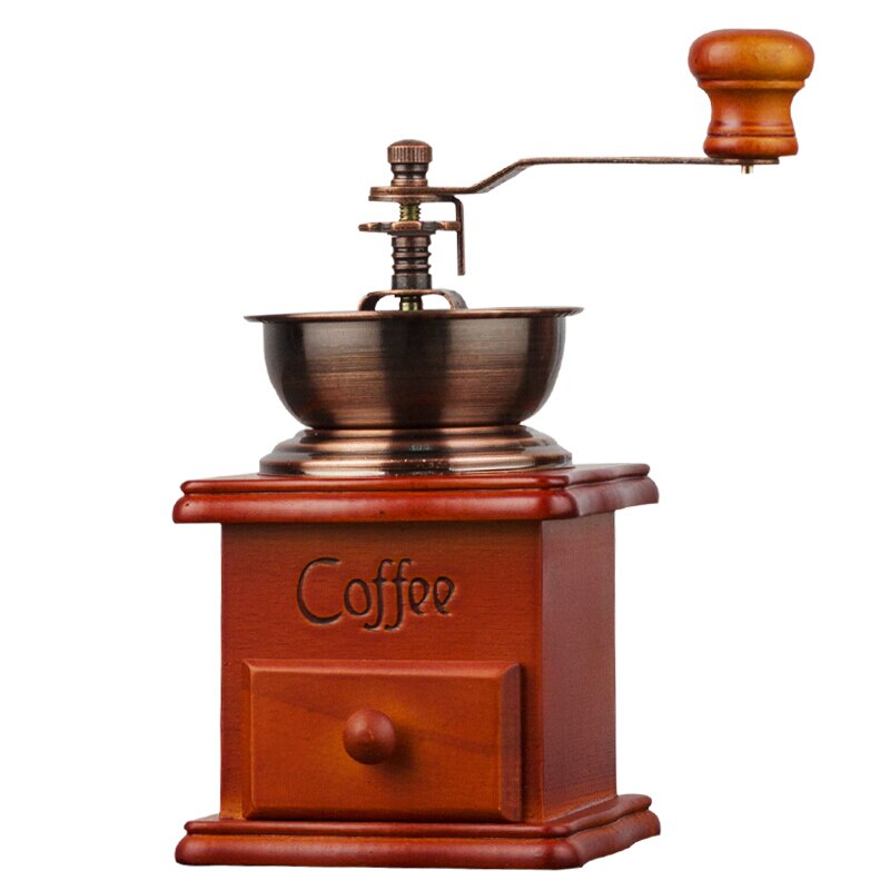 Retro Hand-Cranking Coffee Bean Grinder Vintage Manual Flour Mill Hand-Grinding Machine