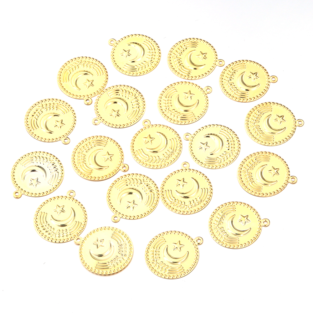 50/100 pçs 15/20mm turquia vintage folha de ferro pingente redondo para fazer jóias diy encantos colar brincos acessórios: 20mm / Verde