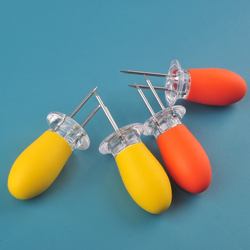 Rvs Corn Houders Maïskolf Houders Bbq Vorken Spiesjes Maïskolven Koken Partijen Camping Grijpende Tool