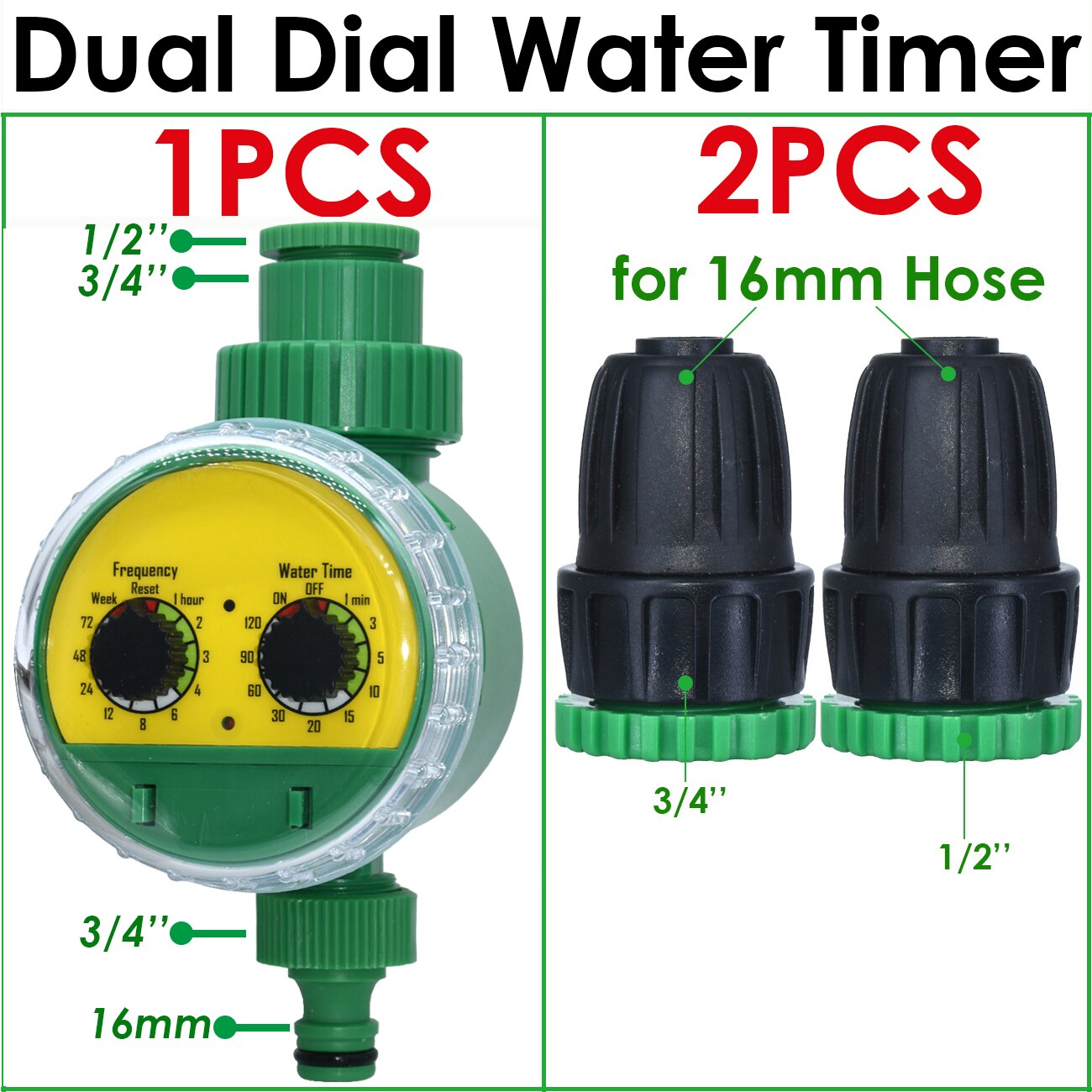 Electronic Irrigation Water Timer Garden Home Indoor Outdoor Timed Controller Automatic Sprinkler Programmable Valve Faucet Hose: Clear