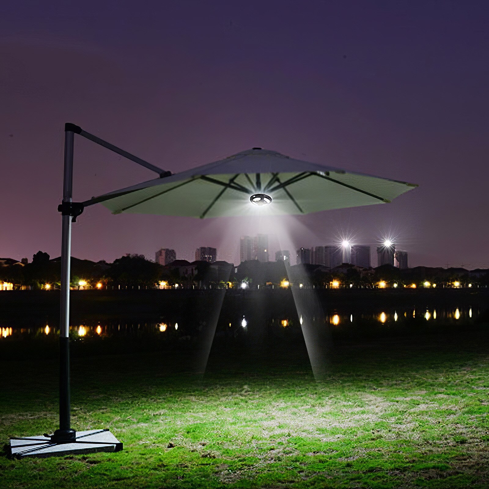 Outdoor Patio LED Solar Umbrella Light Umbrella Pole Light for Camping Tent Vacation Support USB Charging