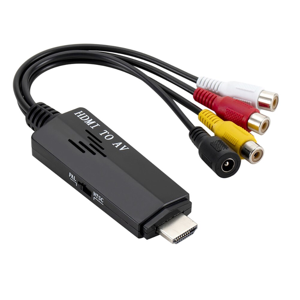 1080P HDMI Male to Female RCA AV Cord Converter Adapter Accessory for VCR DVD TV Cable Box Digital Cable