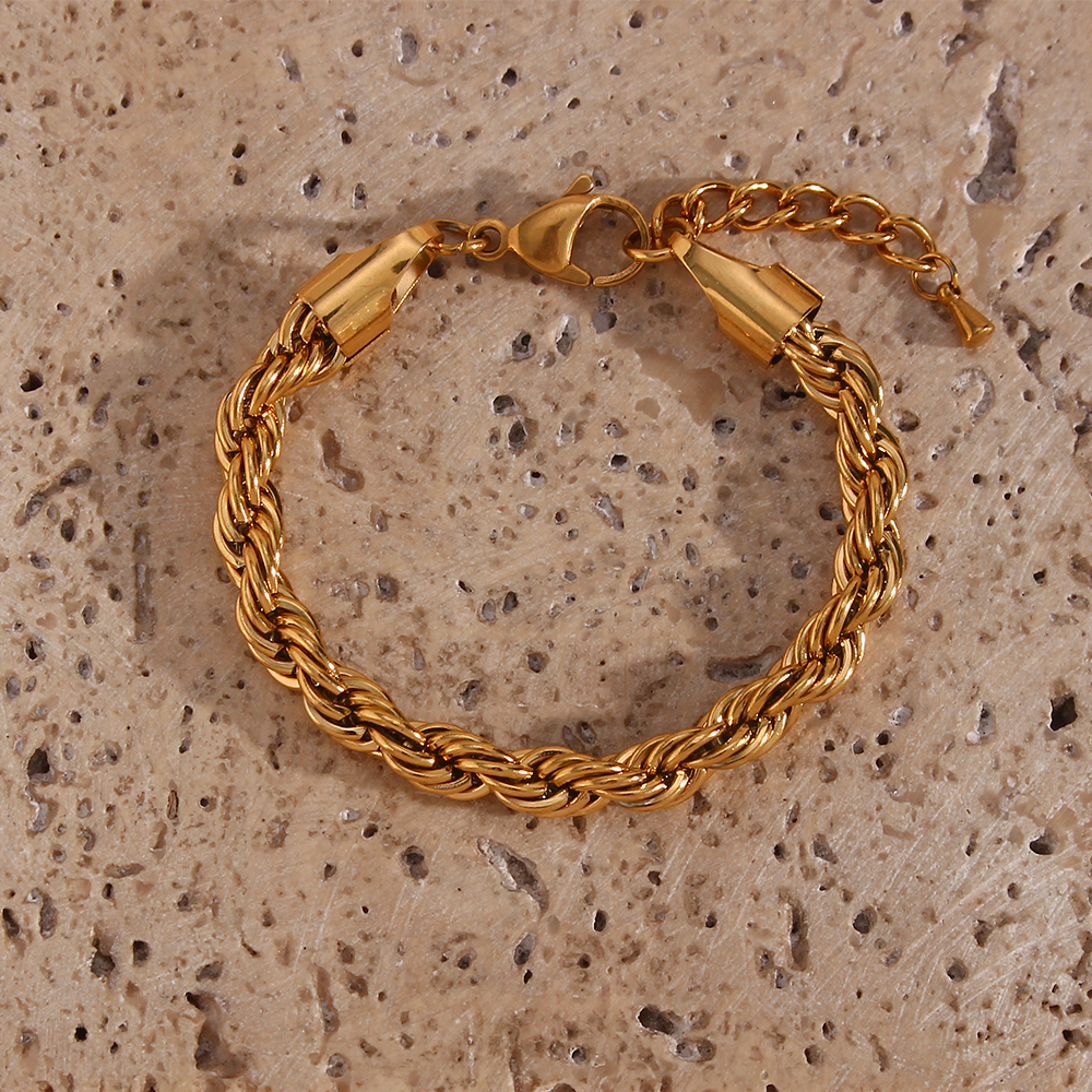 Minimalistische Basic Gouden Kleur Gedraaide Touw Ketting Choker Kettingen Voor Vrouwen Street Style Roestvrij Stalen Sieraden Gouden Ketting