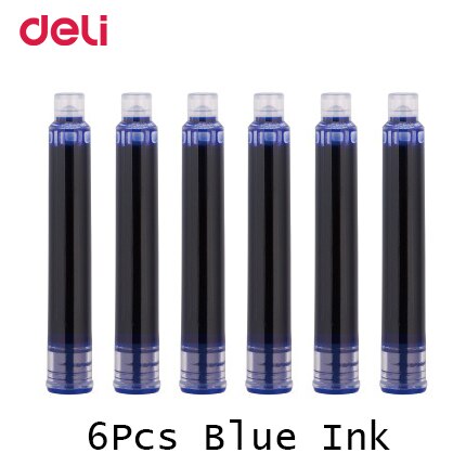 Deli pen Candy Fountain pen writing stationery blue ink pen school & business supplies for kid writing tools: 6 pcs blue ink