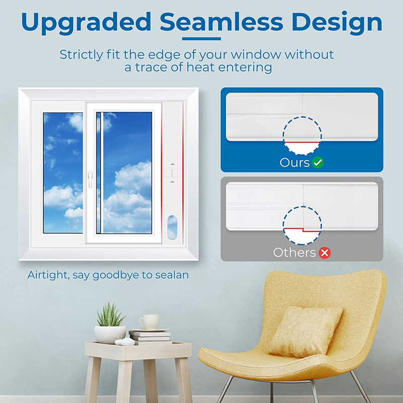 Air Conditioner Window Kit with Coupler Adjustable Window Seal for AC Unit,Sliding AC Vent Kit for Exhaust Hose