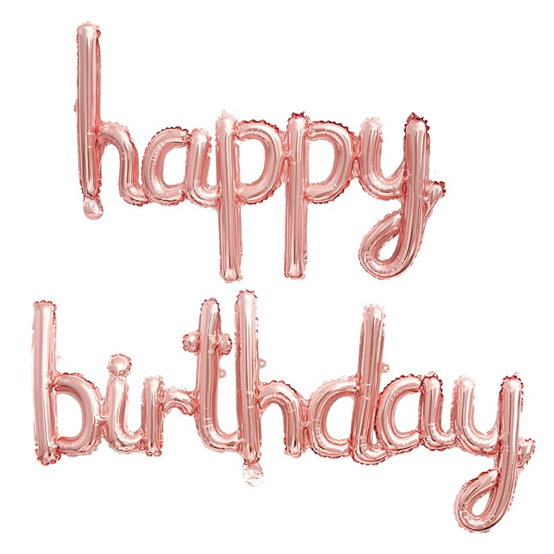 Rose Gold Happy Birthday Balloon Banner Foil Letter Balloon Kids Birthday Party Decorations Adult Birthday Balloons Baby Shower: rose gold