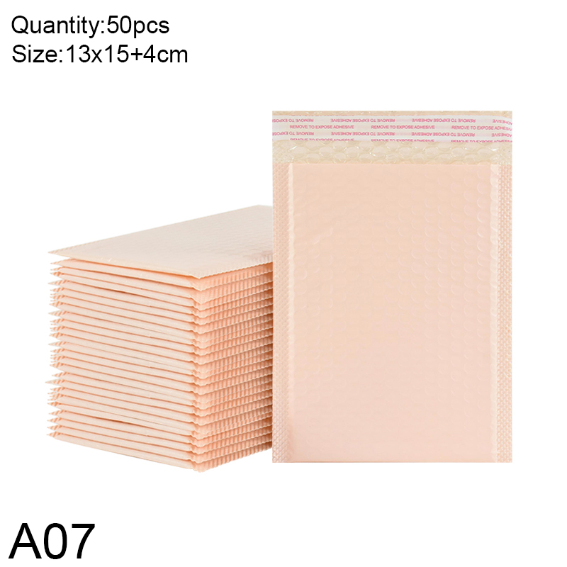 50pcs Bubble Mailers Padded Envelopes Bags Blue Purple Self-Seal Packaging Business Supplies Bubble Padding Bags: light yellow