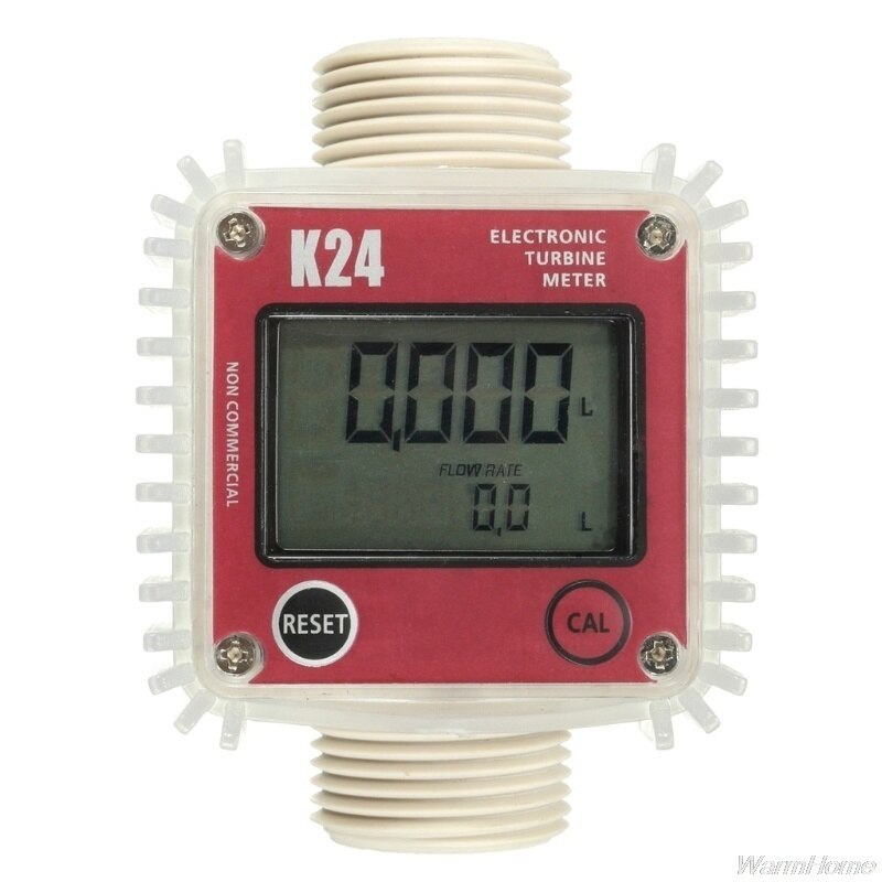 K24 Turbine Digital Diesel Fuel Flow Meter Gauge Voor Chemicaliën Vloeibare Water Ultrasone Oil Flow Meter: Red