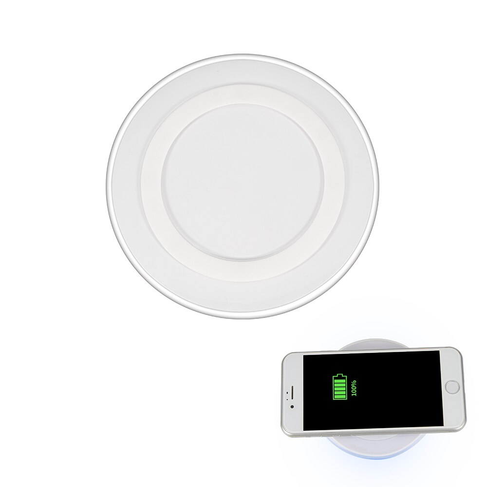 5W Qi chargeur sans fil pour Samsung S9 S10 Xiaomi Mi 9 8 SE Redmi Note Pro tapis de charge Dock berceau chargeur Station de chargement: WHITE