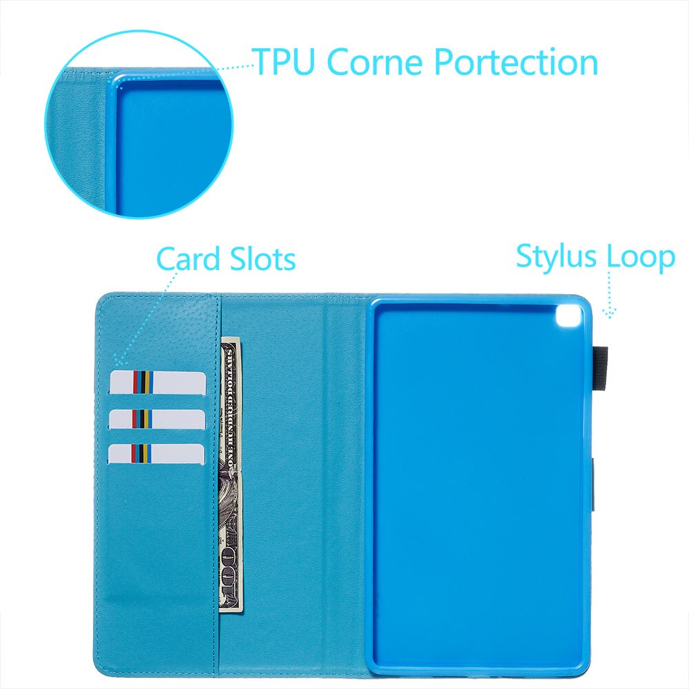 Tablet Case for Samsung Galaxy Tab A 8.0 SM-T290 SM-T295 - Leather with Animal Print & Shockproof TPU Back