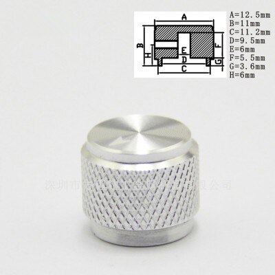 5pcs aluminum knob potentiometer knob 12.5*11*6mm Knurled black potentiometer cap car knob switch cap Encoder for amplifier