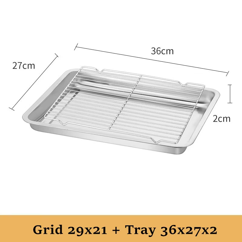 Placas de almacenamiento rectangulares, utensilios para hornear de acero inoxidable con rejilla de refrigeración, bandeja para hornear para horno de cocina, bandeja con filtro de aceite, bandejas para servicio de alimentos: Verde