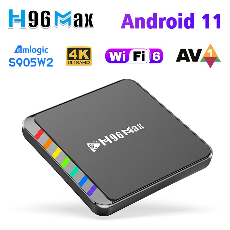Smart TV Box Android 11 S905W2 4GB 32GB 64GB AV1 Quad Core WIFI6 4K H96 Max W2 Set Top Box lettore multimediale TV Box