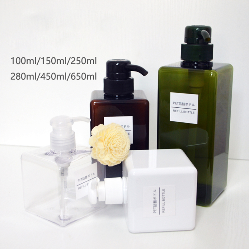 Trykk stil bærbar såpedispenser kjæledyr materiale bad flytende såpe flaske reise kosmetisk lotion beholdere flaske