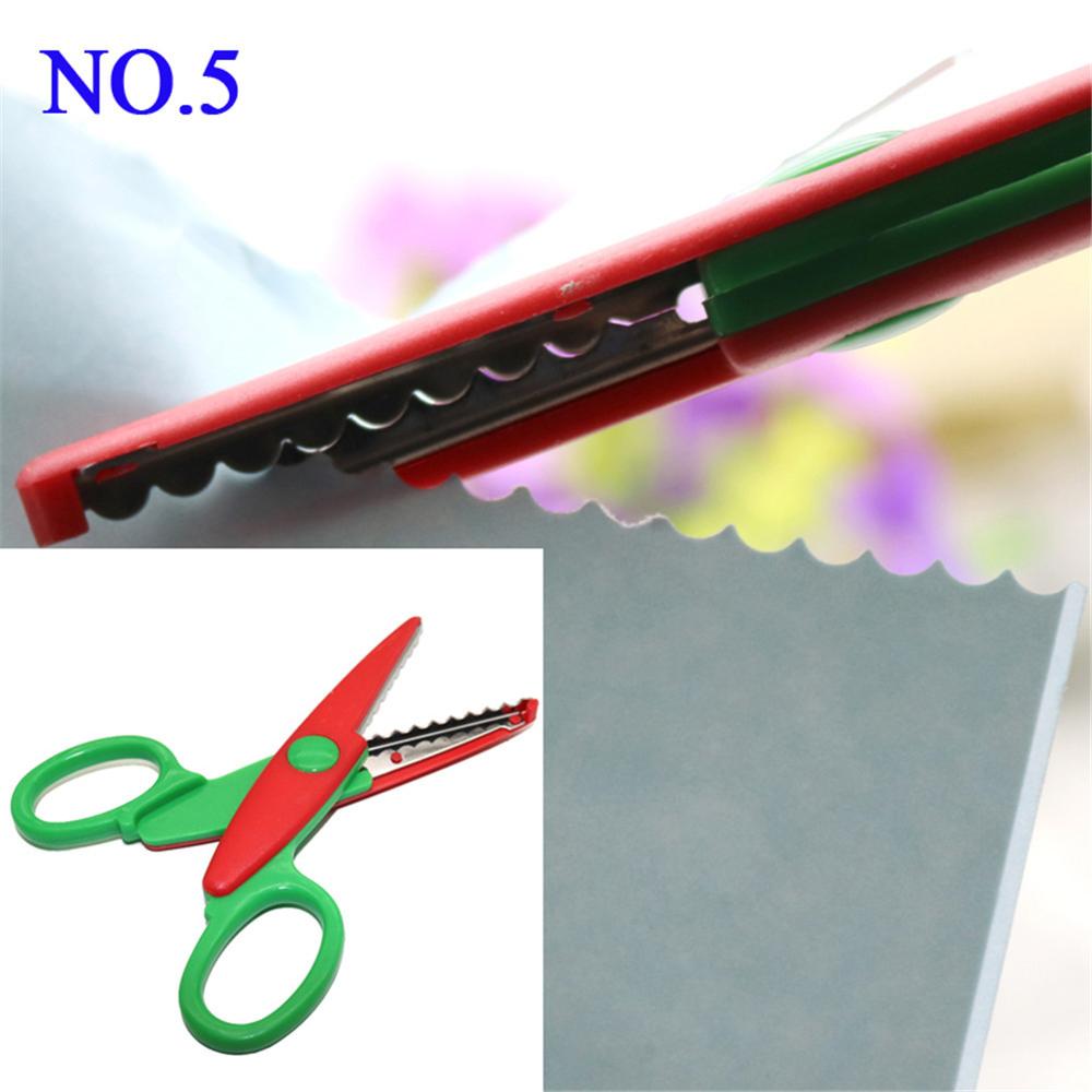 Tijeras de encaje para manualidades, herramientas de papel para álbum de recortes, decoración de diario, tijeras de seguridad, 6 selección de estilos, 1 Uds.: NO.5