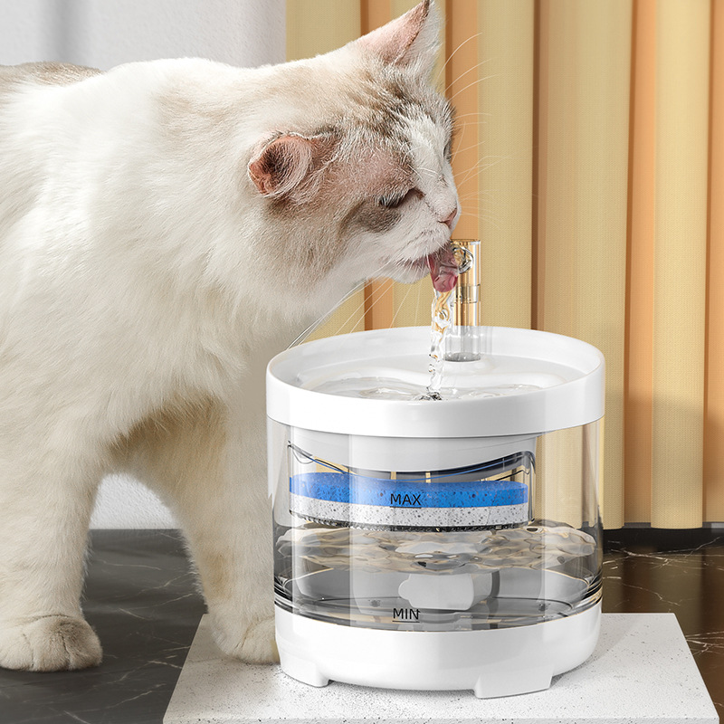 Cat Water Fountain with Faucet Automatic Dog Water Filter Dispenser Clear Faucet Drinker for Cats Pet Drinking Bowl Auto Feeder