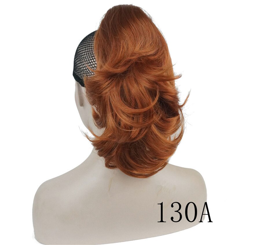 Strongbeauty crush claw clip hestehale hairpiec kort rett dobbeltbruk stylet hårforlengelse syntetisk: 130a