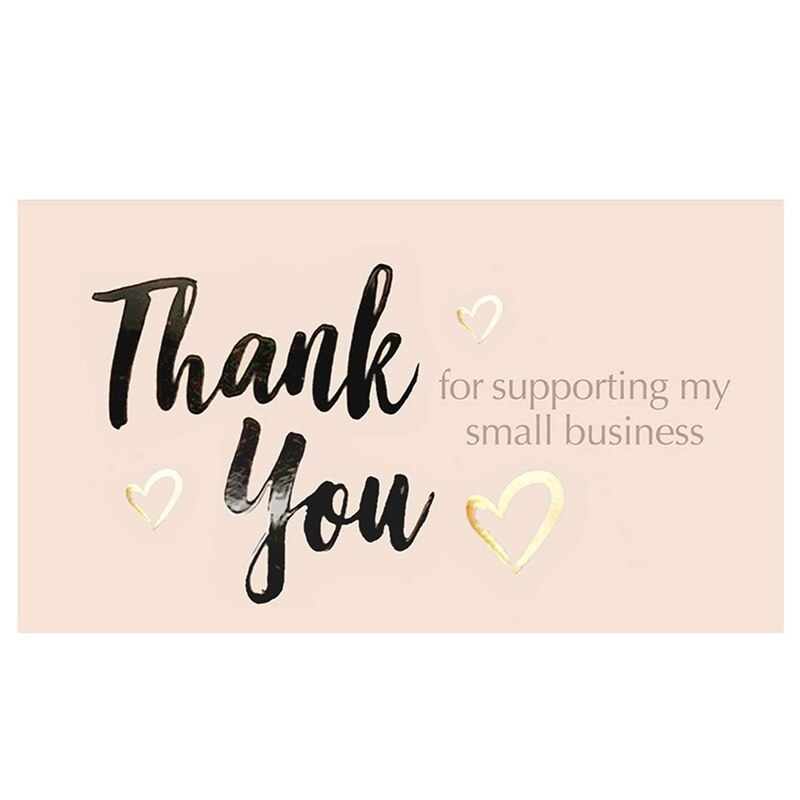 50pcs Thank You for Supporting My Small Business Card Thanks Greeting Card Appreciation Cardstock for Owners Sellers: 1