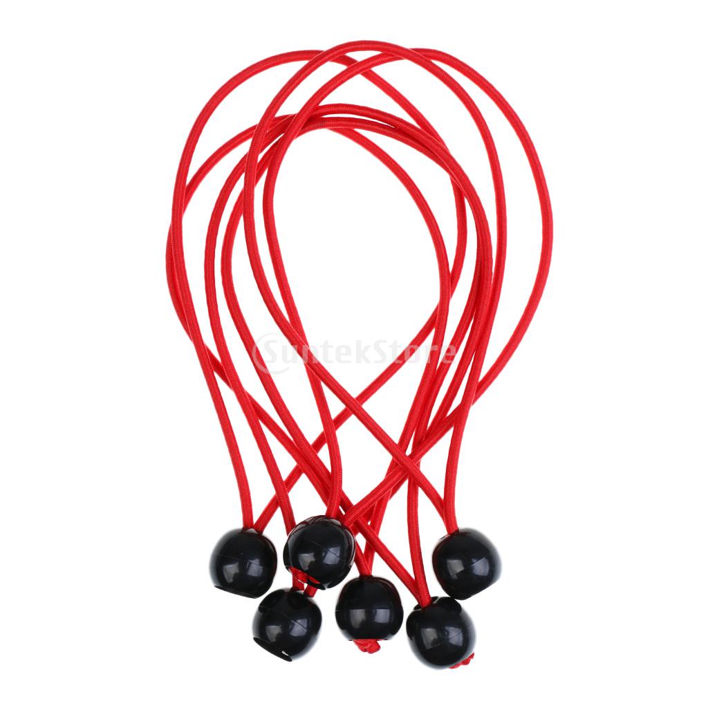 6 pieces 5.9 " heavy duty ball bungee rope flag pole tying elastic cord tarpaulin canopy straps tent accessories