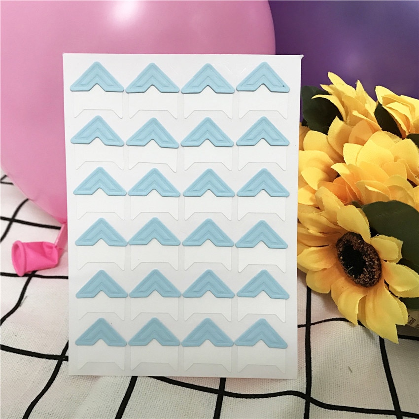 120 stks/partij (5 vellen) DIY Snoep kleuren Vintage Hoek kraftpapier Stickers voor Fotoalbums Frame Decoratie Scrapbooking: Blauw
