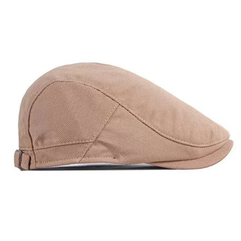 Boné elegante de algodão para homens e mulheres, chapéus britânicos de jornaleiro, bonés de duckbill ajustáveis, chapéu liso, outono