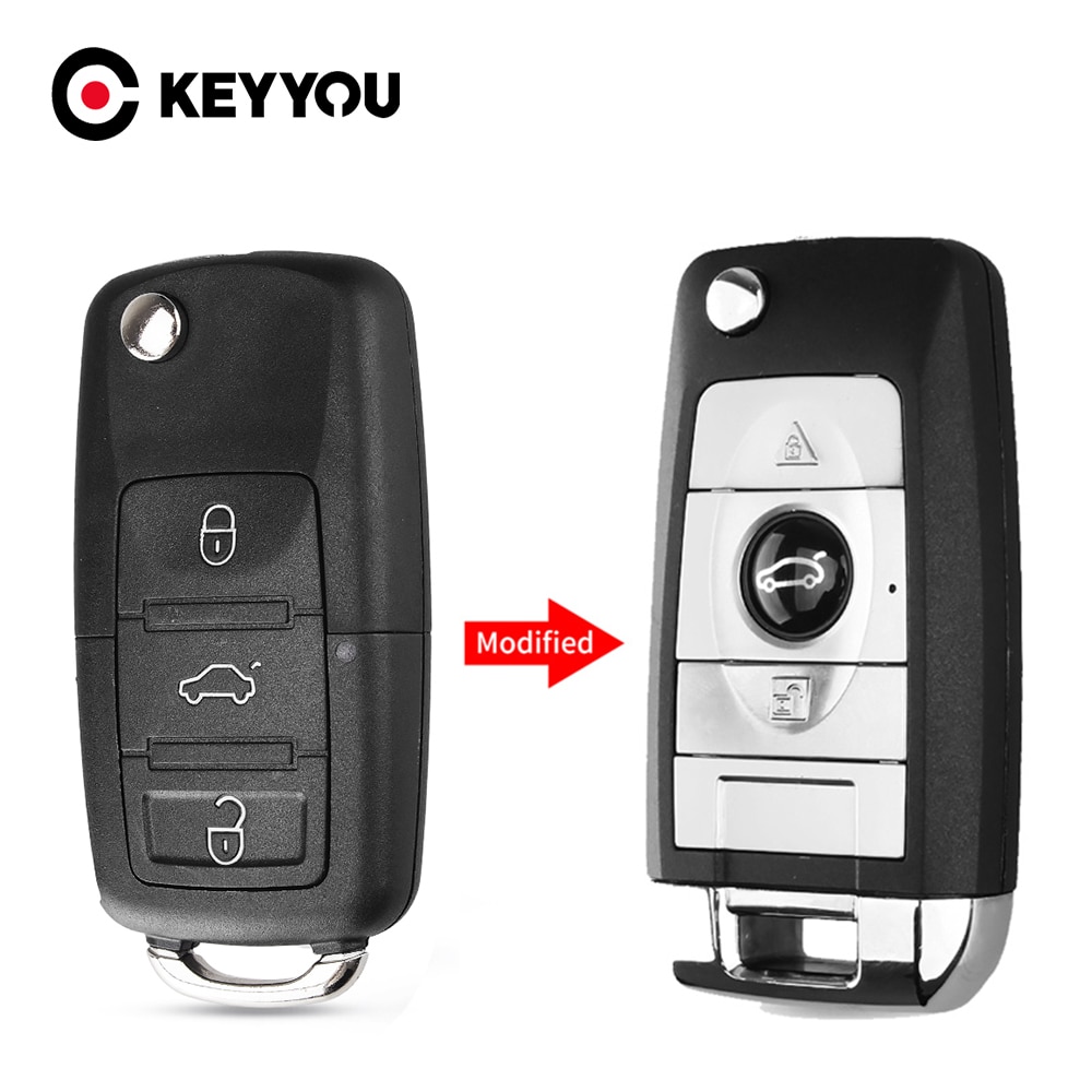 Keyyou Aangepast Voor Volkswagen Vw Polo Passat B5 Golf MK5 Kever 3 Knoppen Vouwen Sleutel Shell Case Kit Vervanging Auto sleutel