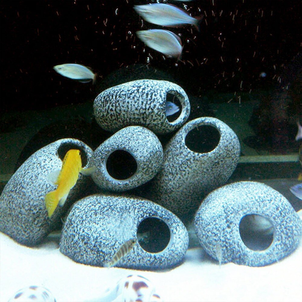 1 Uds acuario accesorios de decoración de piedra para cíclidos artificial de la cueva que estanque para criar gambas adornos