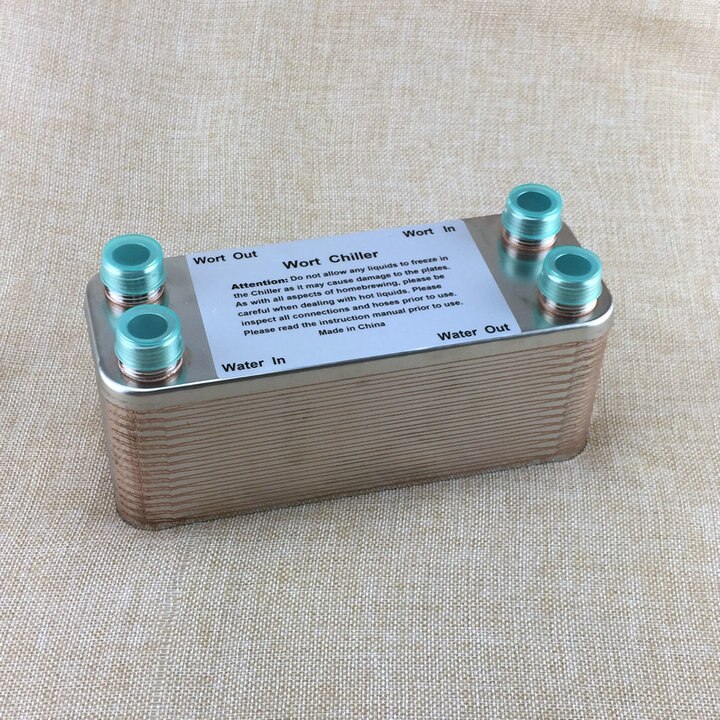 Scambiatore di calore a piastre in Acciaio Piatto Wort refrigeratore - 30 piastre Birra refrigeratore, 1/2 "maschio X 1/2" maschio tubo Da Giardino Filo