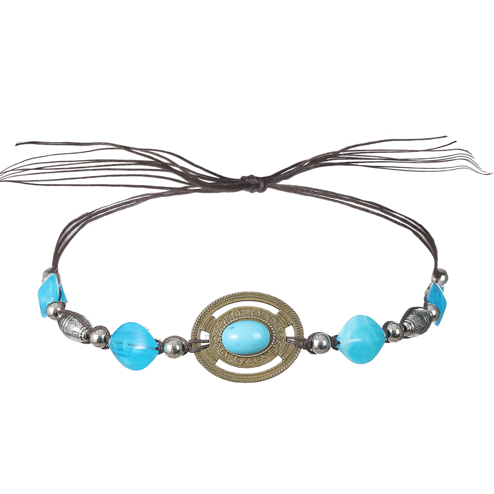 Diadema turquesa Retro, diademas ajustables de estilo étnico para mujer, accesorios para el cabello, diademas: YELLOW
