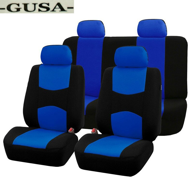 Universele Autostoel Cover Set 9Pcs Voorstoel Back Seat Hoofdsteun Cover Mesh Zwart En Blauw Rood Grijs Optionele voor Toyota Opel Etc