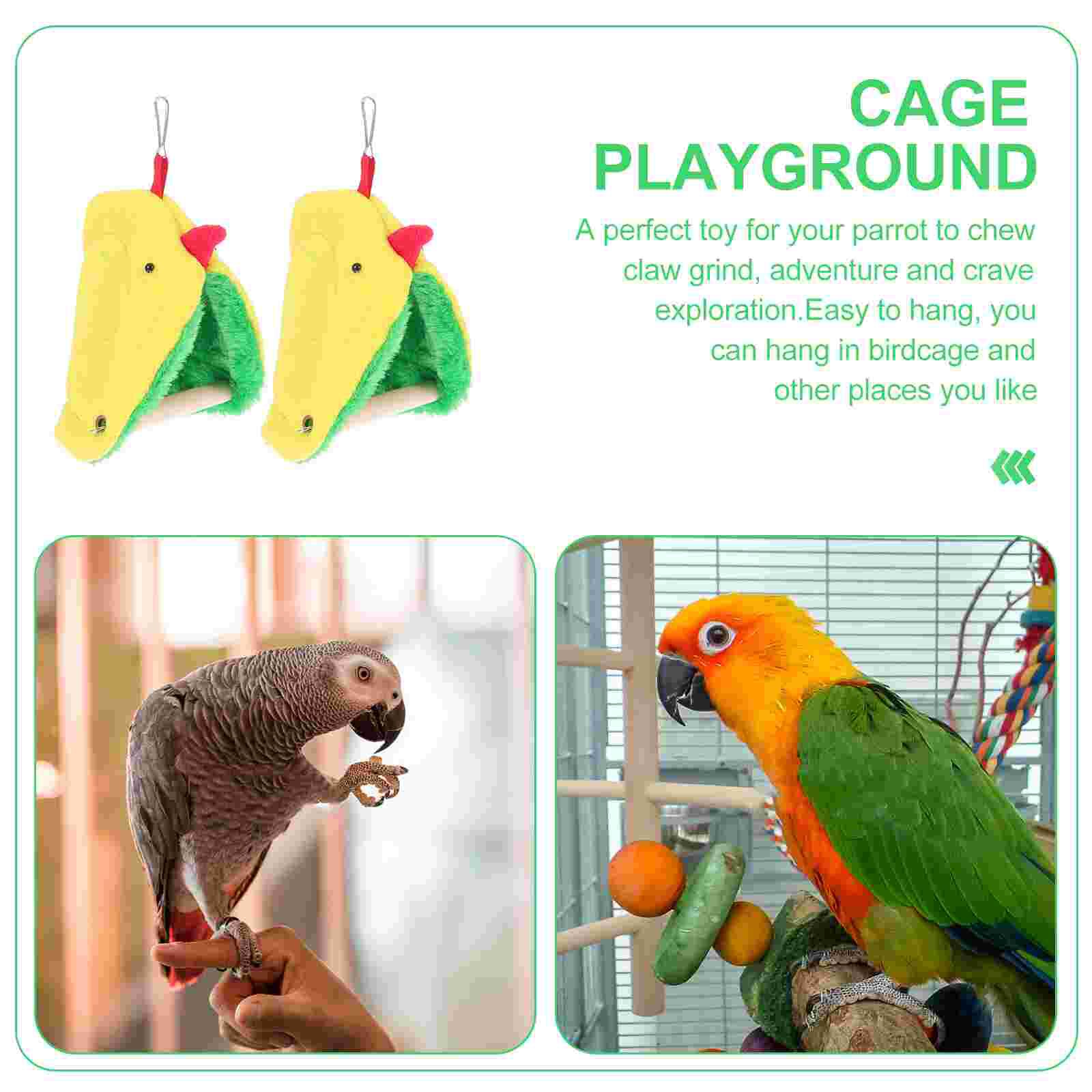 2 Sets Triangle Bird's Nests with Bird Standing Frame Bird Parrot Triangle Standing Nest