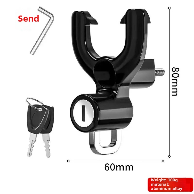 Helmetal motorcykelhjelmlås med krog tyverisikring vandtæt frontkrog fast sikkerhedshættelås til elbiler: Andet