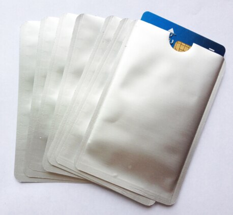 100 pcs/lot Anti Scan RFID Blocking Sleeve for Credit Card Secure Identity ATM Debit Contactless IC ID Card Protector Blocker