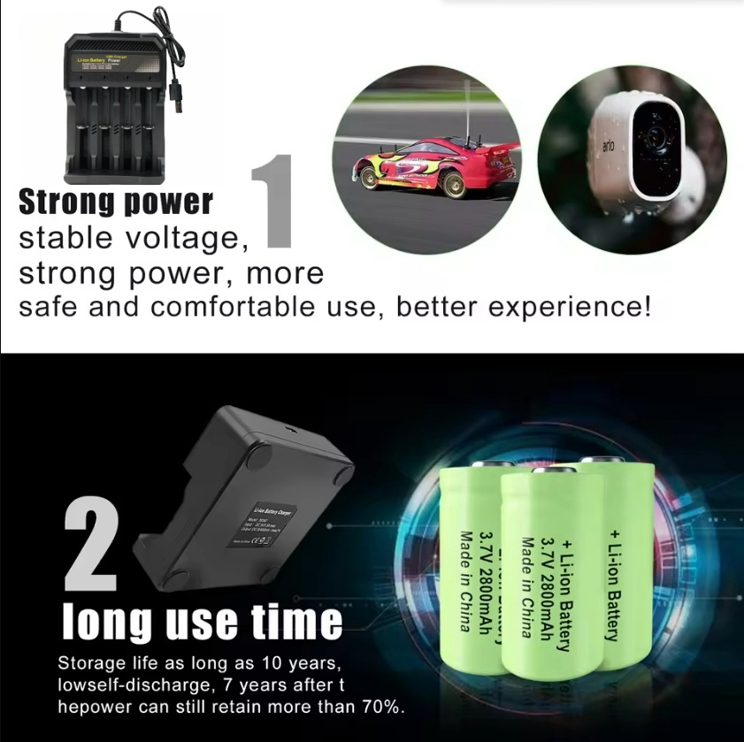 20 st. 2800 mah uppladdningsbara batterier, 3.7v litiumjonbatterier , 16340 rcr-batterier  cr123a 123 icr-batterier för led-ficklampa för resor