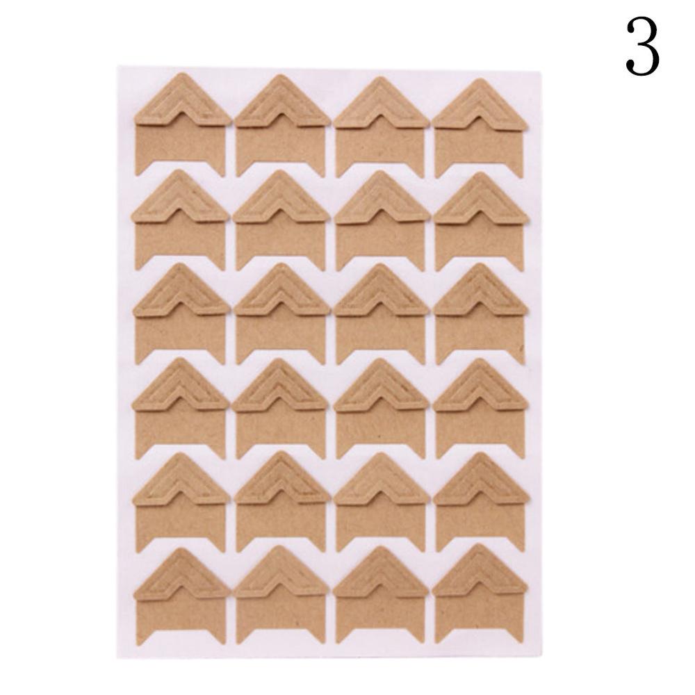 24 pcs/1 Sheet Photo Corner Stickers DIY Vintage Corner kraft Paper Stickers for Photo Albums Frame Decoration Scrapbooking: Brown