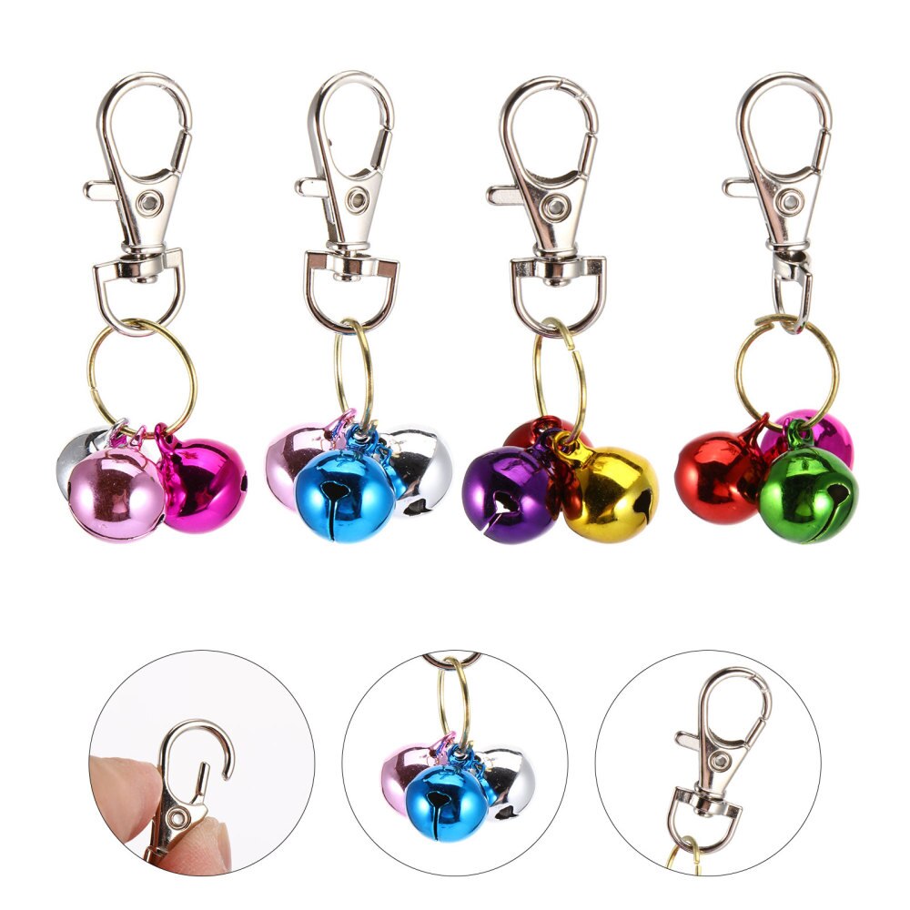 Colgantes de entrenamiento con forma de campana de gato de 4 uds, campanillas para Collar para mascotas, suministros para Collar: Default Title