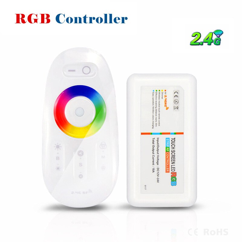 12v 3a 5a strømforsyning rgb remoter til 5050 3528 led strip lys led driver belysning transformer rgb dimmer controller stik: Rgb touch