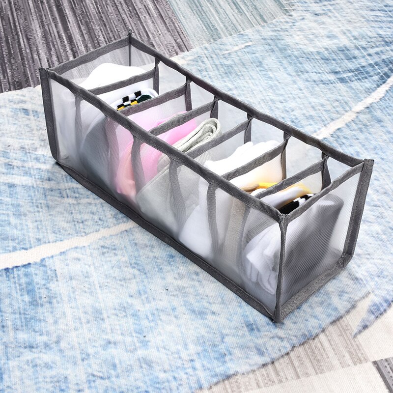 Ondergoed Opbergdoos Sok Beha Sjaal Organizer Met Compartiment Opvouwbare Onderbroek Organizer Lade Divider Slaapkamer Opbergdoos: gray 7 grid Panties