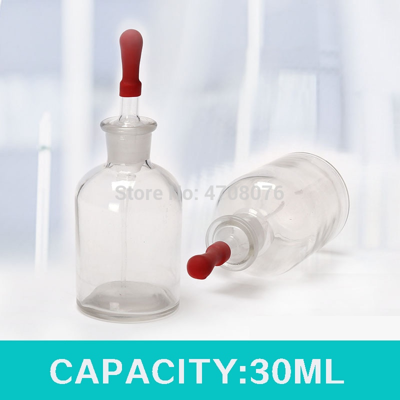 30/60/125ml 3 stk/pak Glas Dropping Fles Pipet Grond Stopper en Dropper Borosilicate dropping fles Pyrex pipet