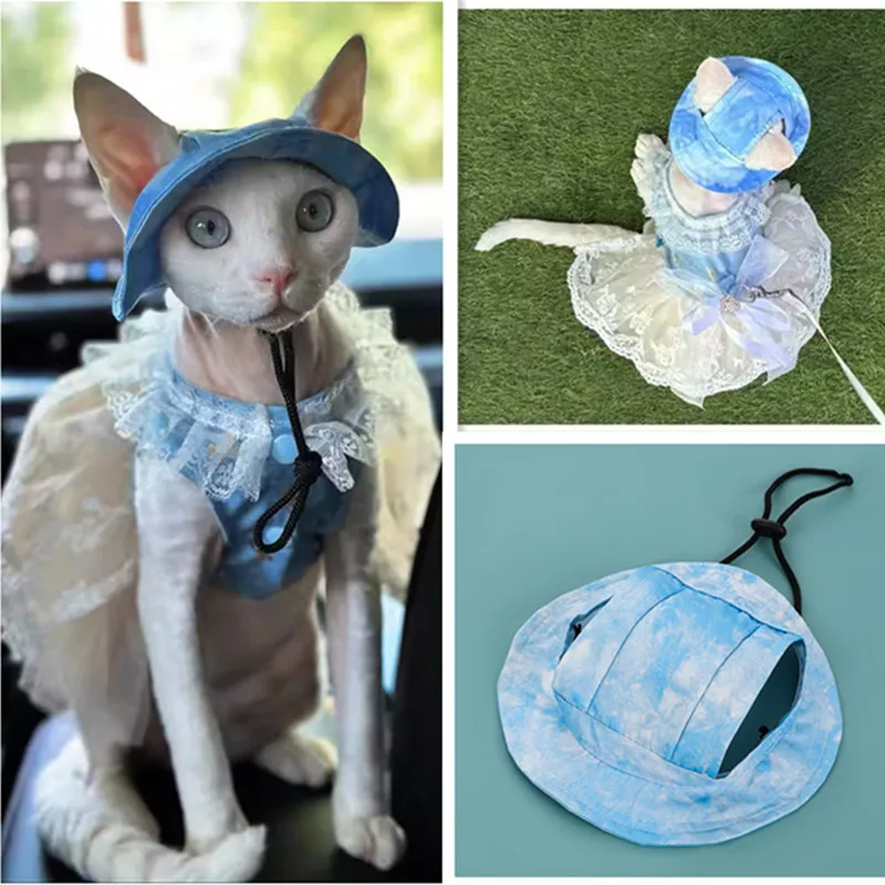 Cat Sun Hat With Ear Holes Dog Puppy Cat Bucket – Vicedeal