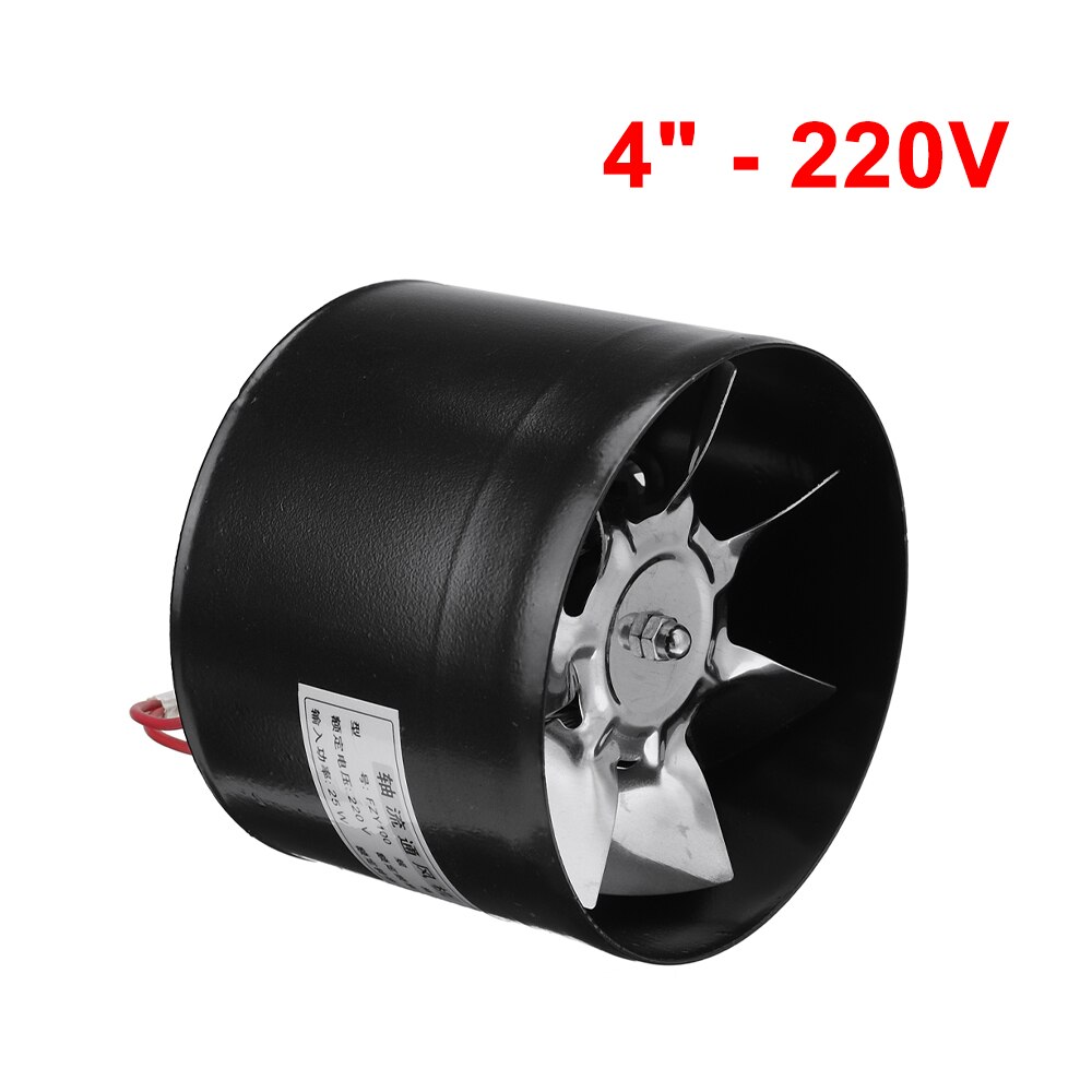 220V/110V Inline Duct Fan Booster Air Cooling Vent Metalen Uitlaat Blower Fan Keuken Kantoor Fan Wc muur Ventilator Zonder Plug: 4 inch 220V