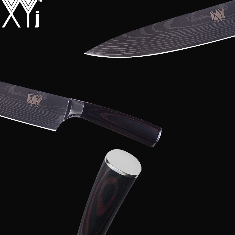 XYj 7 inch Damascus Pattern Santoku Knife Stainless Steel 7cr17 Sharp Blade Chef Knives Germany Style Kitchen Accessory Tools