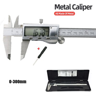 0-150/200/300 Digital Caliper Stainless Steel Vernier Caliper Electronic Micrometer Ruler Depth Measuring Tool Gauge Instrument: 0-300mm digital