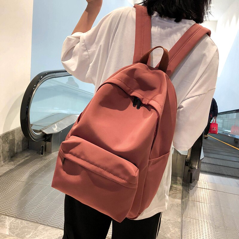 HOCODO Rucksack Für Frauen Einfarbig Schule Tasche Für Teenager Mädchen Schulter Reisetasche Multi Tasche Nylon Zurück packen Mochila