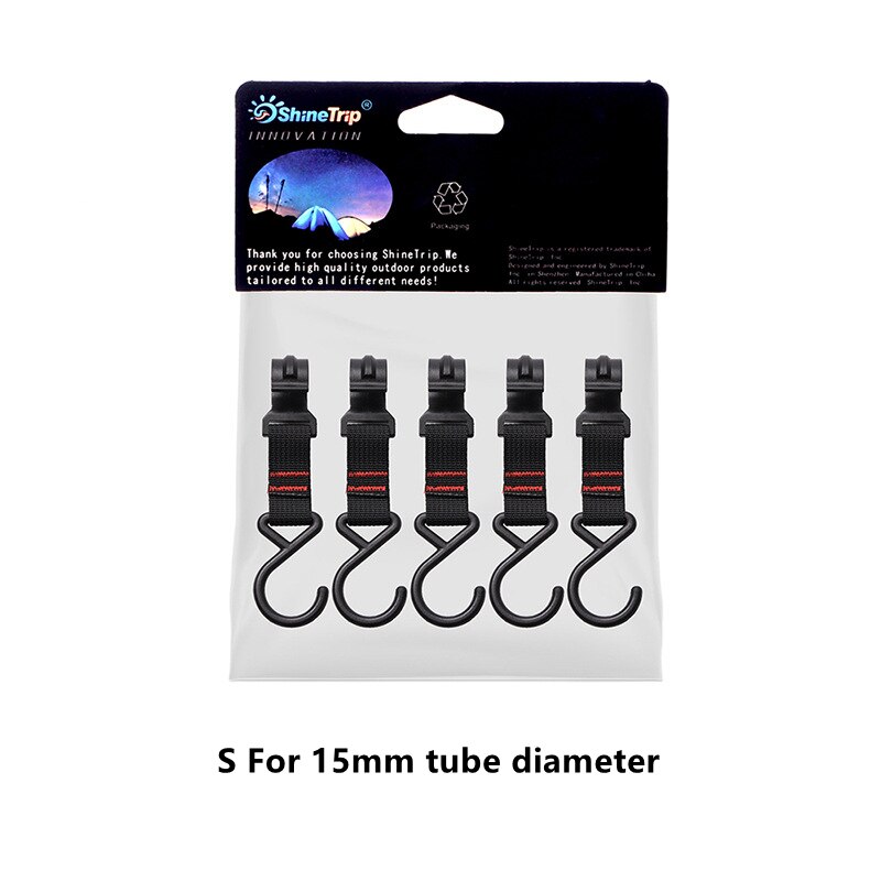 ShineTrip Camping Hanging Rack Tripod Hanger With Hook Outdoor Cookware Pot Pan Lamp Clothes Storage Hang Stand Folding Portable: S 5Pcs Hooks