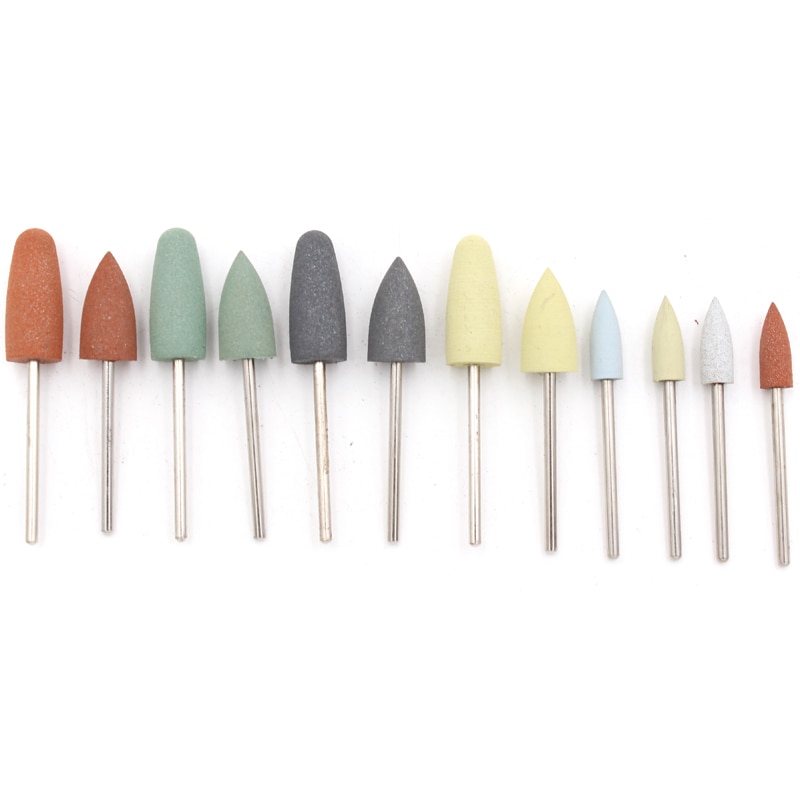 10pc pro søm borespids dyse cutter søm gummi silikone polermaskine slibehoved søm elektrisk manicure boremaskine tilbehør