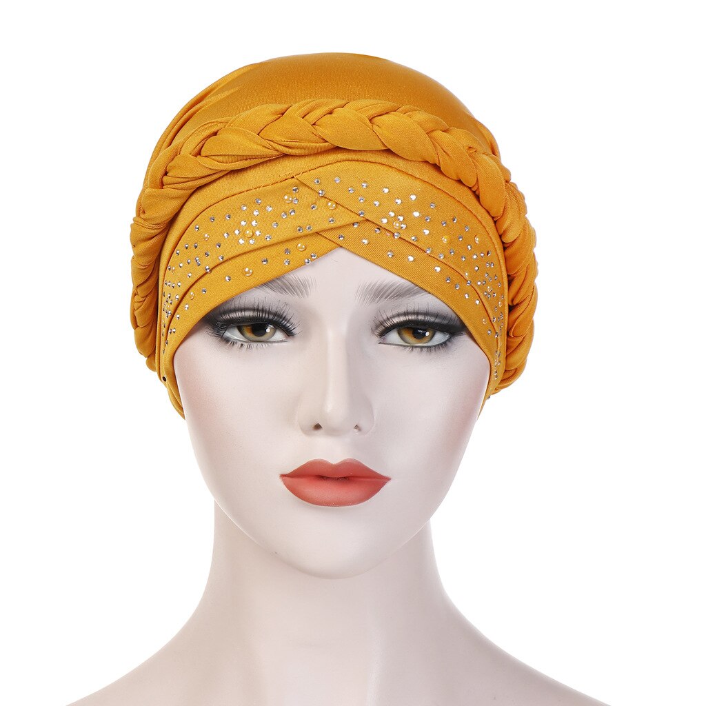 Bohemia Style Women Turban Hat Braid Knot Lady Head Scarf Hijab Muslim Inner Hijab for Women Hair Accessories Hair Loss